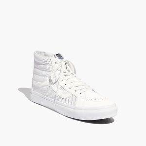 Vans Perforated Leather White Sk8-Hi Sneakers